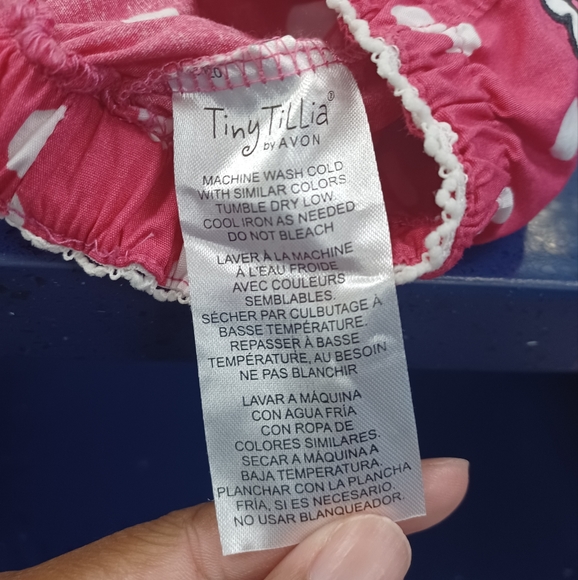 Tiny Tillia by Avon cow polka dots diaper cover Pink and White - Picture 8 of 9